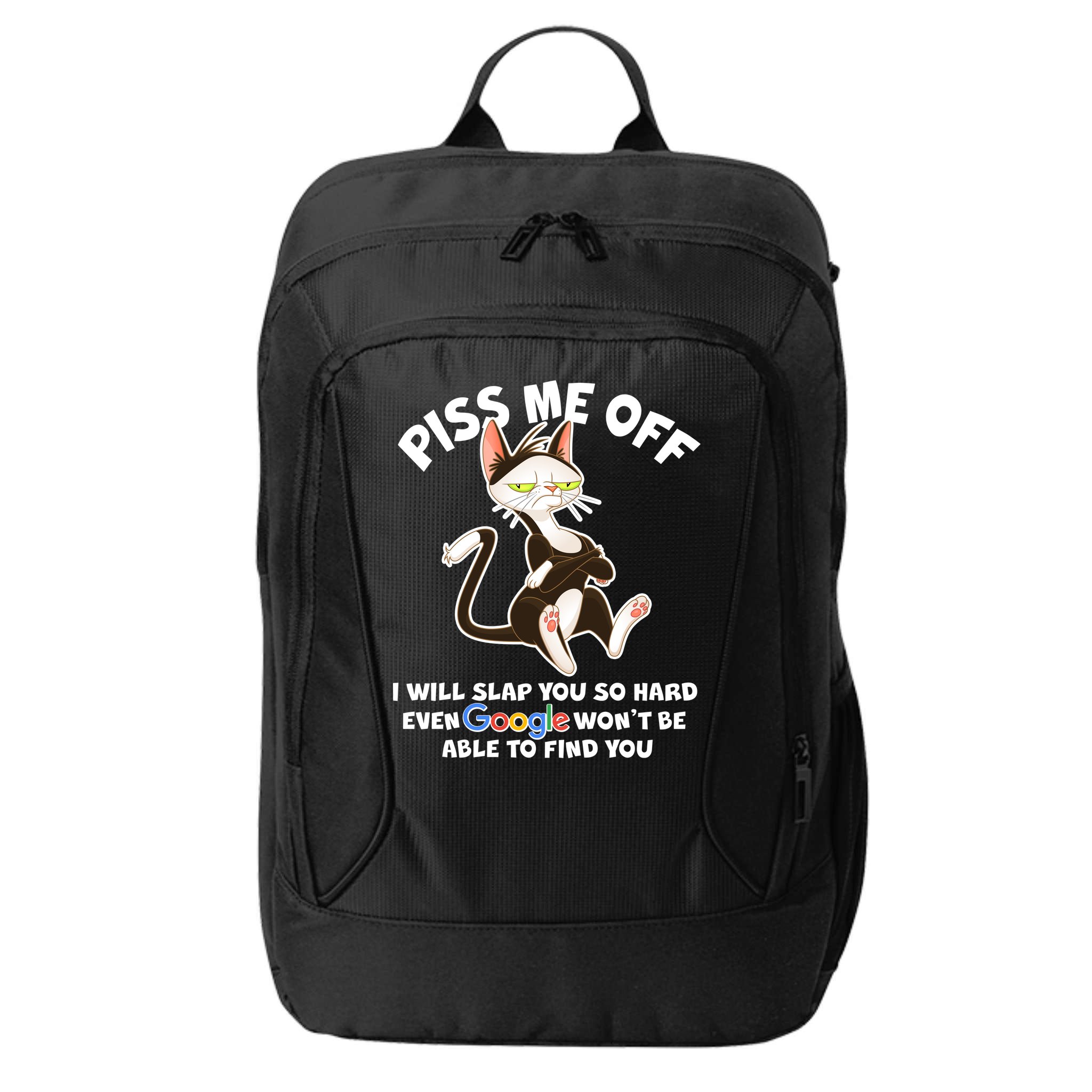 Funny Piss Me Off Cat Meme City Backpack