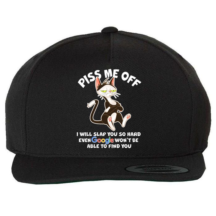 Funny Piss Me Off Cat Meme Wool Snapback Cap