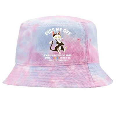 Funny Piss Me Off Cat Meme Tie-Dyed Bucket Hat