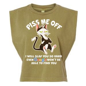 Funny Piss Me Off Cat Meme Garment-Dyed Women's Muscle Tee