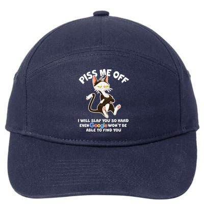 Funny Piss Me Off Cat Meme 7-Panel Snapback Hat