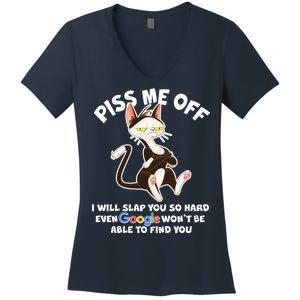 Funny Piss Me Off Cat Meme Women's V-Neck T-Shirt