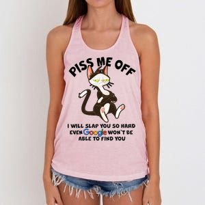 Funny Piss Me Off Cat Meme Women's Knotted Racerback Tank