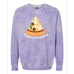 Funny Pizza Food Pyramid Colorblast Crewneck Sweatshirt