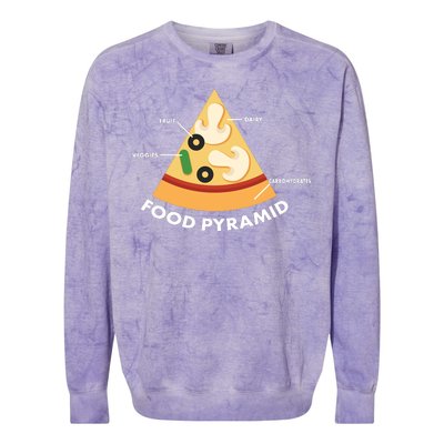 Funny Pizza Food Pyramid Colorblast Crewneck Sweatshirt