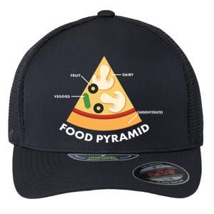 Funny Pizza Food Pyramid Flexfit Unipanel Trucker Cap