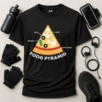 Funny Pizza Food Pyramid Cooling Performance Crew T-Shirt