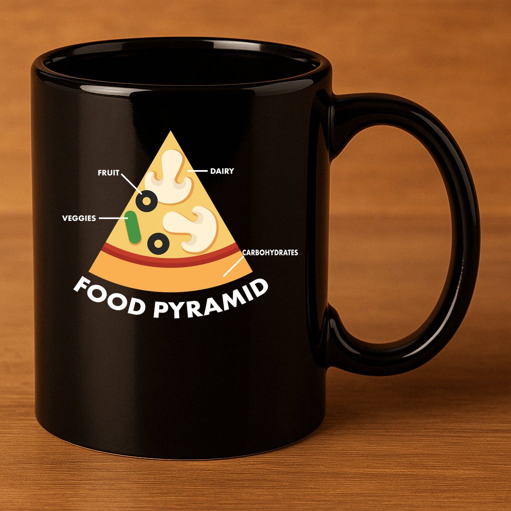 Funny Pizza Food Pyramid 11oz C Handle Ceramic Mug