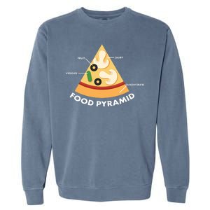 Funny Pizza Food Pyramid Garment-Dyed Sweatshirt