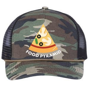 Funny Pizza Food Pyramid Retro Rope Trucker Hat Cap