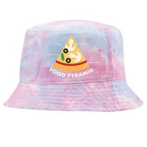 Funny Pizza Food Pyramid Tie-Dyed Bucket Hat