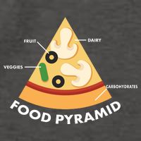Funny Pizza Food Pyramid Vector Backpack
