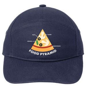 Funny Pizza Food Pyramid 7-Panel Snapback Hat