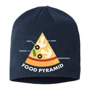 Funny Pizza Food Pyramid Sustainable Beanie