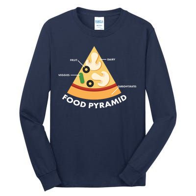 Funny Pizza Food Pyramid Tall Long Sleeve T-Shirt