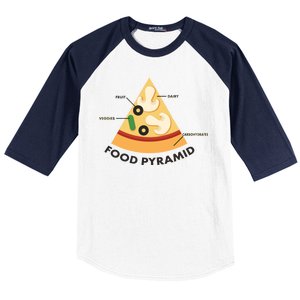 Funny Pizza Food Pyramid Baseball Sleeve Shirt