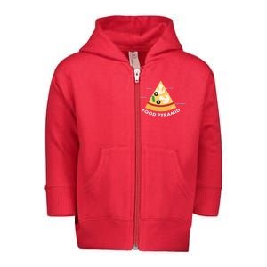 Funny Pizza Food Pyramid Toddler Zip Fleece Hoodie