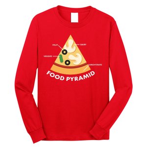 Funny Pizza Food Pyramid Long Sleeve Shirt