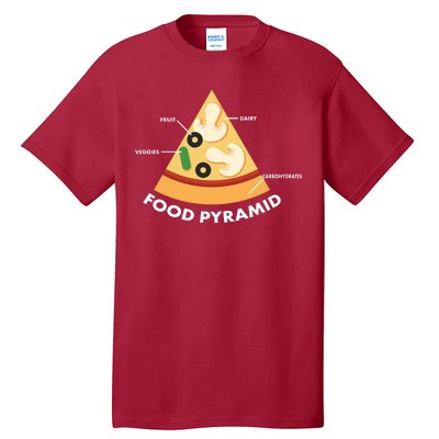 Funny Pizza Food Pyramid Tall T-Shirt