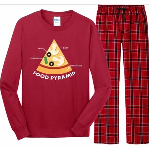 Funny Pizza Food Pyramid Long Sleeve Pajama Set