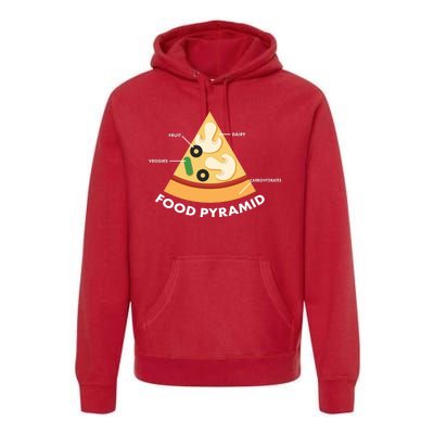 Funny Pizza Food Pyramid Premium Hoodie