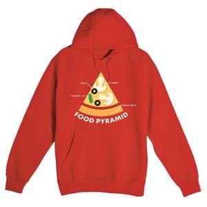 Funny Pizza Food Pyramid Premium Pullover Hoodie