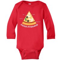 Funny Pizza Food Pyramid Baby Long Sleeve Bodysuit