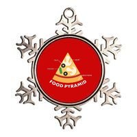 Funny Pizza Food Pyramid Metallic Star Ornament