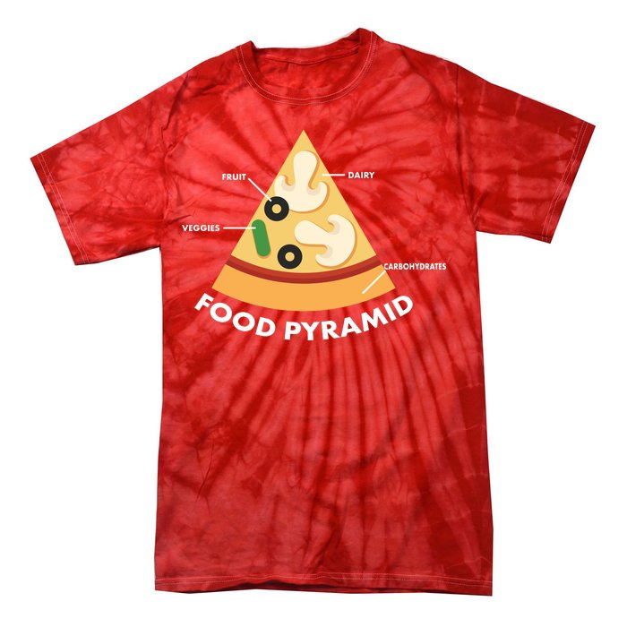 Funny Pizza Food Pyramid Tie-Dye T-Shirt