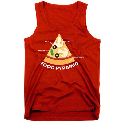 Funny Pizza Food Pyramid Tank Top