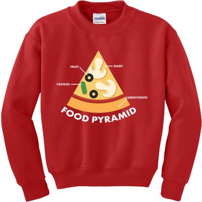 Funny Pizza Food Pyramid Kids Sweatshirt