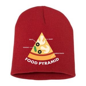 Funny Pizza Food Pyramid Short Acrylic Beanie