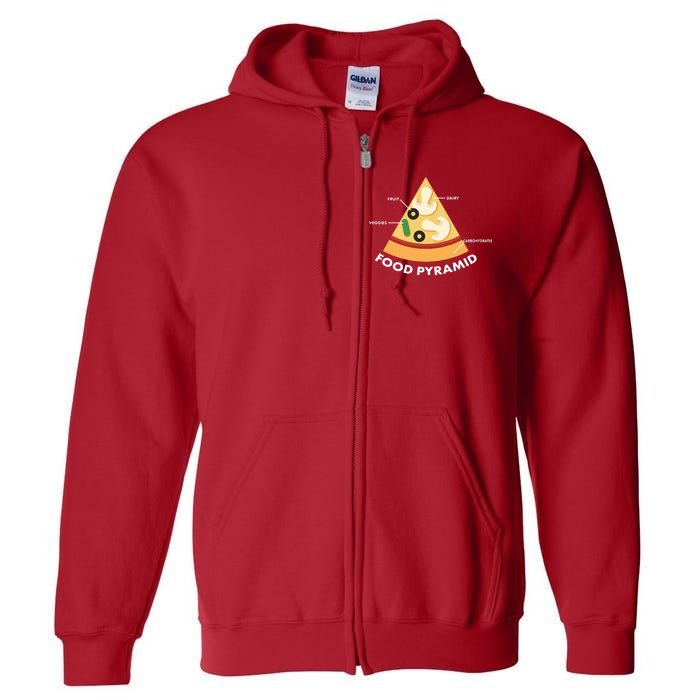 Funny Pizza Food Pyramid Full Zip Hoodie