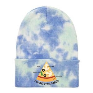 Funny Pizza Food Pyramid Tie Dye 12in Knit Beanie