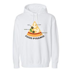 Funny Pizza Food Pyramid Garment-Dyed Fleece Hoodie