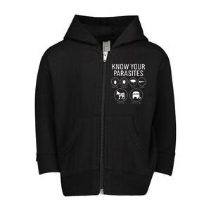 Funny Political Meme Know Your Parasites Toddler Zip Fleece Hoodie