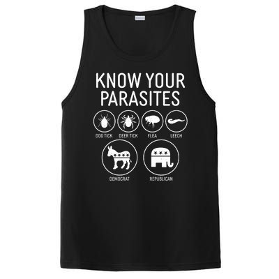 Funny Political Meme Know Your Parasites PosiCharge Competitor Tank