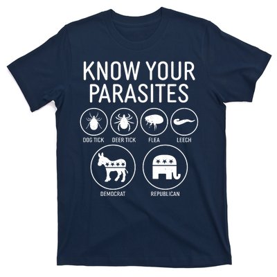 Funny Political Meme Know Your Parasites T-Shirt