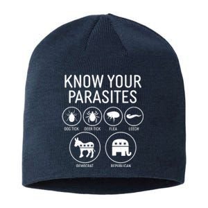 Funny Political Meme Know Your Parasites Sustainable Beanie