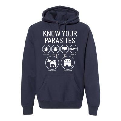 Funny Political Meme Know Your Parasites Premium Hoodie