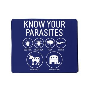 Funny Political Meme Know Your Parasites Mousepad