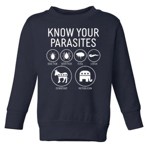 Funny Political Meme Know Your Parasites Toddler Sweatshirt