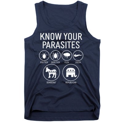 Funny Political Meme Know Your Parasites Tank Top