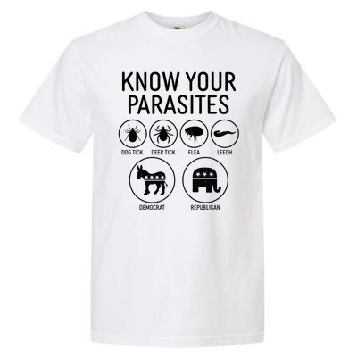 Funny Political Meme Know Your Parasites Garment-Dyed Heavyweight T-Shirt