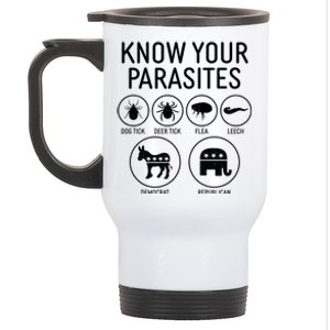 Funny Political Meme Know Your Parasites Stainless Steel Travel Mug