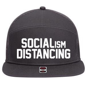 Funny Political Socialism Distancing  7 Panel Mesh Trucker Snapback Hat