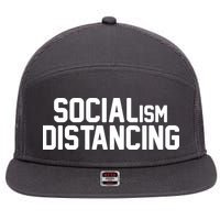 Funny Political Socialism Distancing  7 Panel Mesh Trucker Snapback Hat