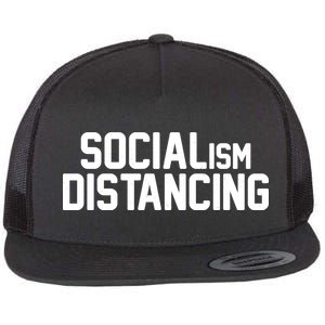 Funny Political Socialism Distancing  Flat Bill Trucker Hat