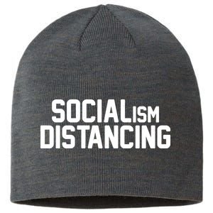 Funny Political Socialism Distancing  Sustainable Beanie