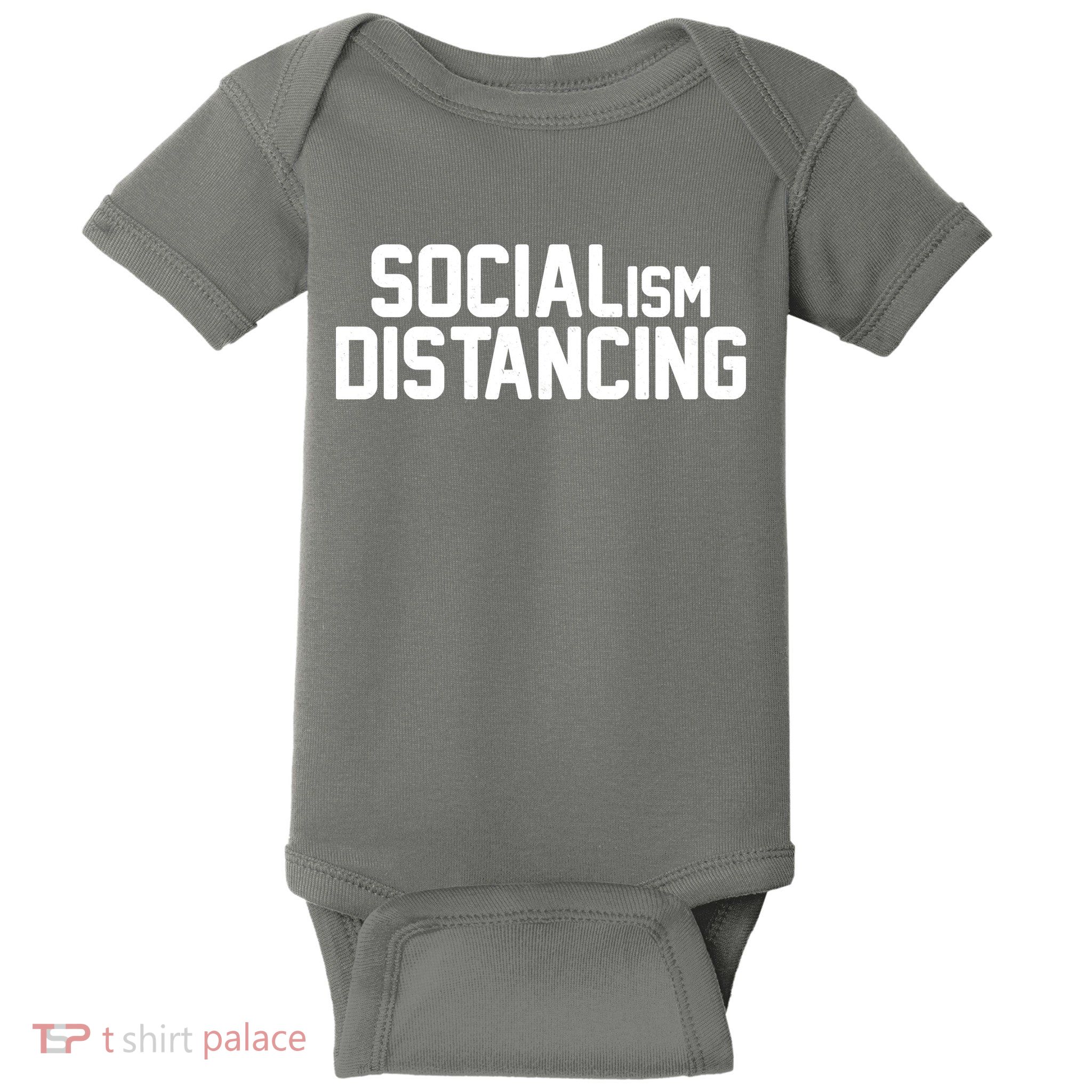 Funny Political Socialism Distancing  Baby Bodysuit